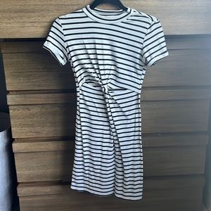 Striped mini dress with slits in the front. Super cute for the summer!